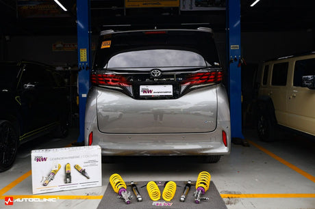 Reduced Body Roll and Improved Comfort: KW V3 Leveling Coilovers for Your AH40 Toyota Alphard HEV