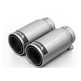 Stainless steel tail pipe set L/R consisting of 4 tail pipes Ø 84 mm Street Race, straight, carbon insert, with adjustable spherical clamp connection