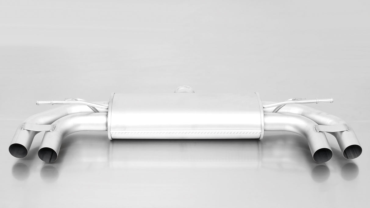 Remus Sport Exhaust centered (left/right) with connection tube and chromed tailpipes for VW Golf Mk7/Mk7.5 1.4TSI